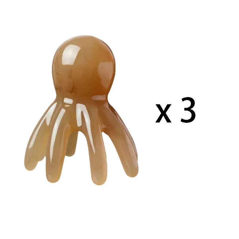 1/3Pcs Octopus Head Massager Comb Transparent Plastic Scalp Massage Tool For Head Meridian Relaxation